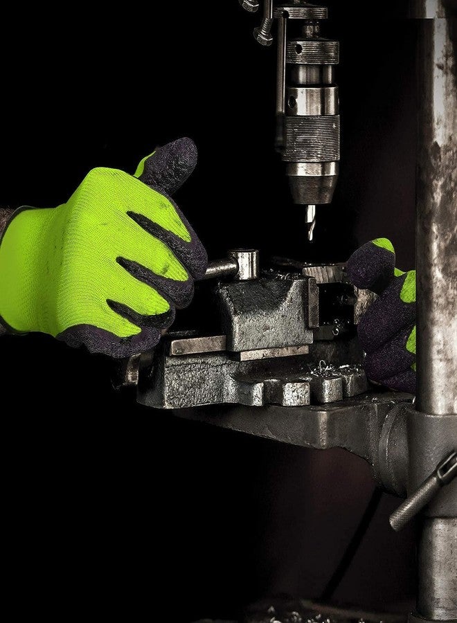 QTM Crinkle Latex Rubber Hand Coated Safety Work Gloves for Men Women General Multi Use Construction Warehouse Gardening Assembly Landscaping (4Pair) - Image 5